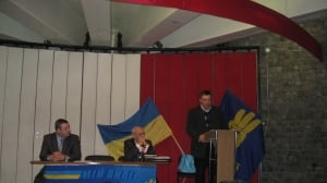 Олег Тягнибок на зустрічі в Шепетівці 6 березня 2012 року