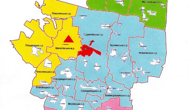 Карта - проект об&quot;єднання територіальних громад у Шепетівському районі