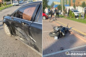 У Шепетівці мотоцикл зіткнувся із автомобілем: травмувався мотоцикліст