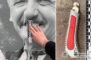 Чоловік пошкодив портрет Героя Небесної Сотні Миколи Дзявульського