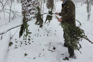 У лісах Шепетівщини через сніжний січень підгодовують диких тварин