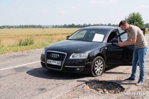 Влетів у яму на Audi та вибив 82 тис грн компенсації: як на Шепетівщині водій судився з дорожниками
