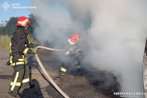 На автодорозі Гриців-Микулин зайнявся легковий автомобіль (відео)