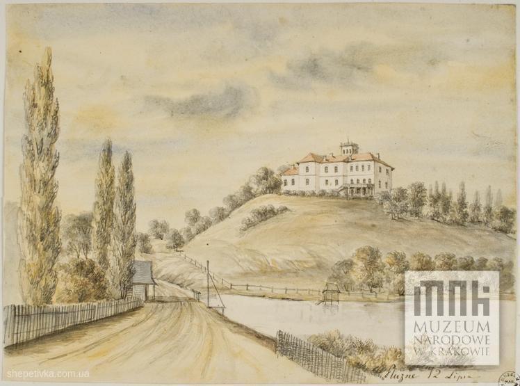 Палац у Плужному на малюнках Наполеона Орди