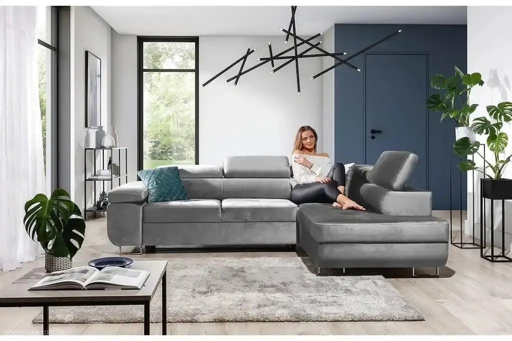 oston aston corner L sofa bed monolith 85 grey