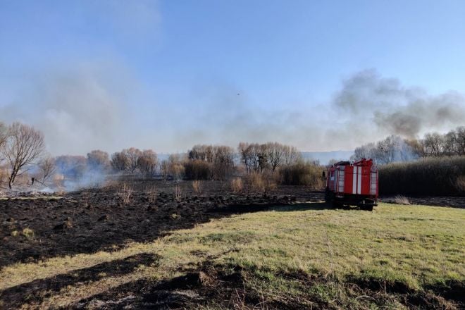 17 пожеж за добу: пожежники ліквідовують займання сухої рослинності на Хмельниччині