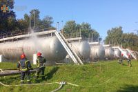 На ПРАТ «Шепетівкагаз» умовно горів резервуар з блакитним паливом
