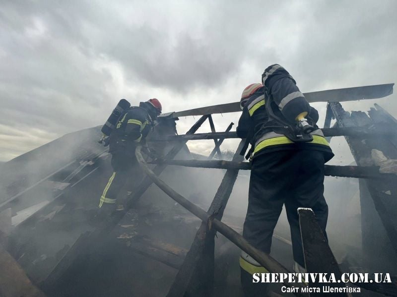 У Шепетівському районі рятувальники ліквідували пожежу господарчої споруди