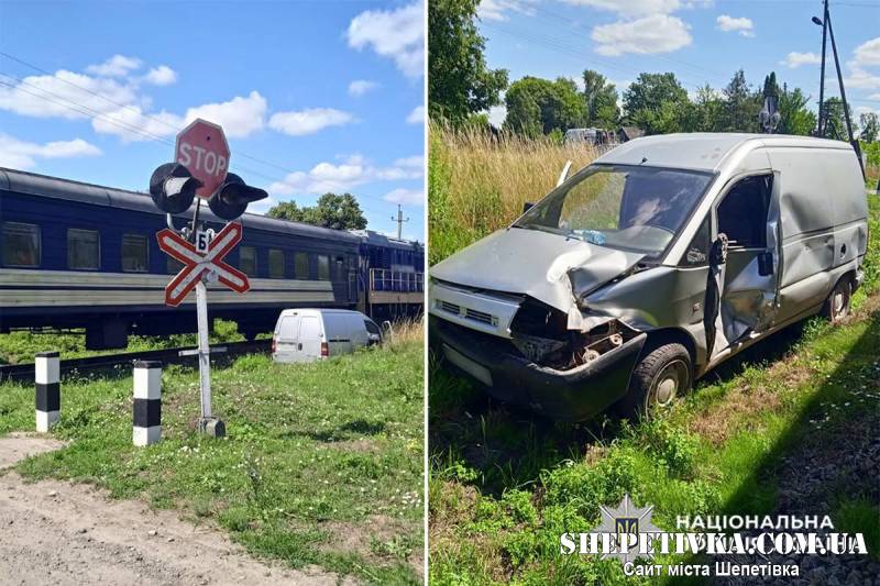 На Шепетівщині мікроавтобус зіткнувся з дизельним потягом