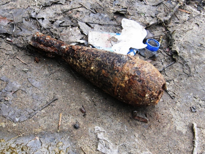 В Орлинцях знайшли мінометну міну калібру 170 мм