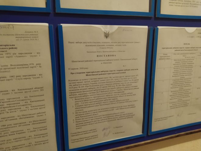 Шепетівська районна виборча комісія визначила округи для голосування до Шепетівської районної ради