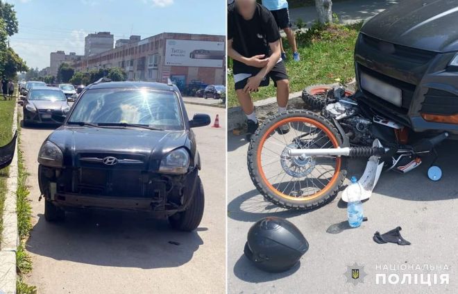 У Шепетівці 17-річний мотоцикліст зіткнувся з автомобілем: його ушпиталили