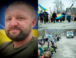 У селі Квітневе прощались із морським піхотинцем Романюком Сергієм