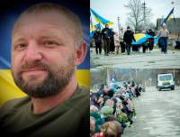 У селі Квітневе прощались із морським піхотинцем Романюком Сергієм