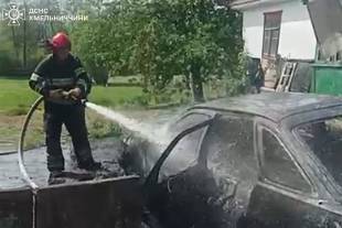 Ліквідація займання автомобіля у Грицеві