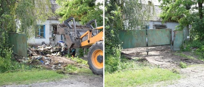 У Шепетівці комунальникам довелось ліквідовувати сміттєзвалище на приватній території