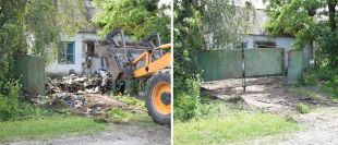 У Шепетівці комунальникам довелось ліквідовувати сміттєзвалище на приватній території