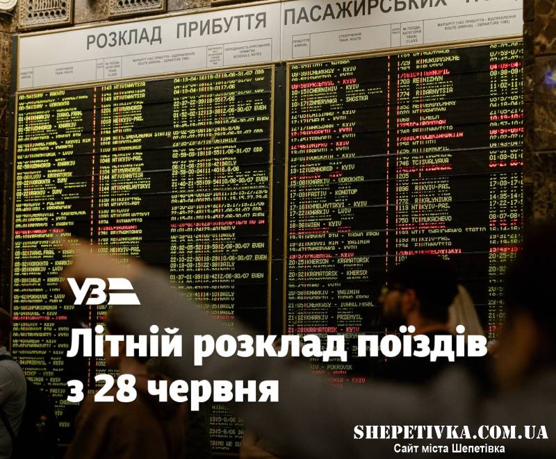 Літній графік «Укрзалізниці»: які оновлені поїзди курсуватимуть через Шепетівку