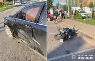 У Шепетівці мотоцикл зіткнувся із автомобілем: травмувався мотоцикліст