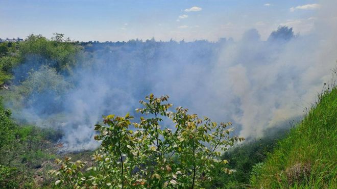 У Шепетівці палало 5000 квадратних метрів сухої рослинності