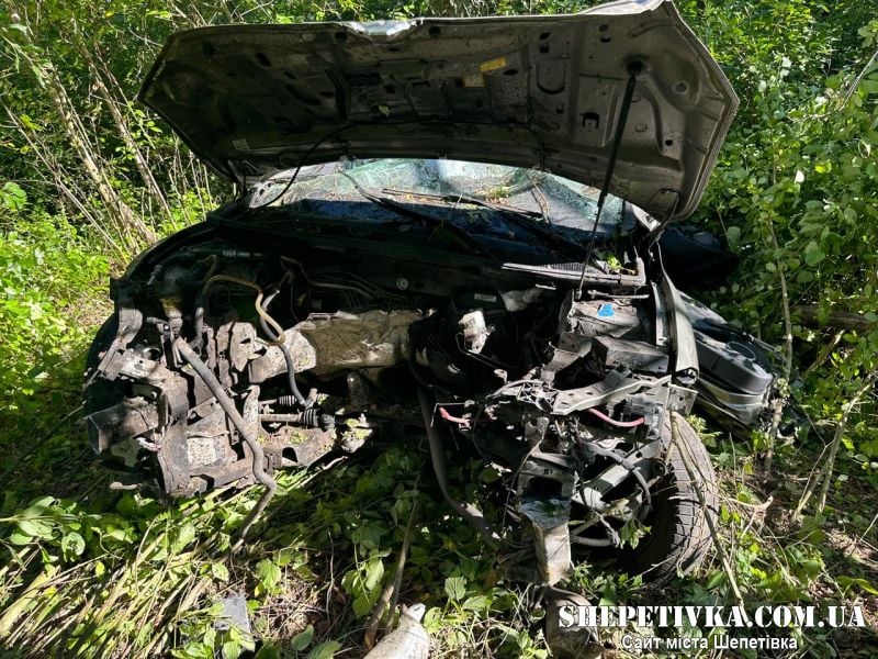 Водій загинув, пасажир в лікарні: на Шепетівщині перекинувся автомобіль