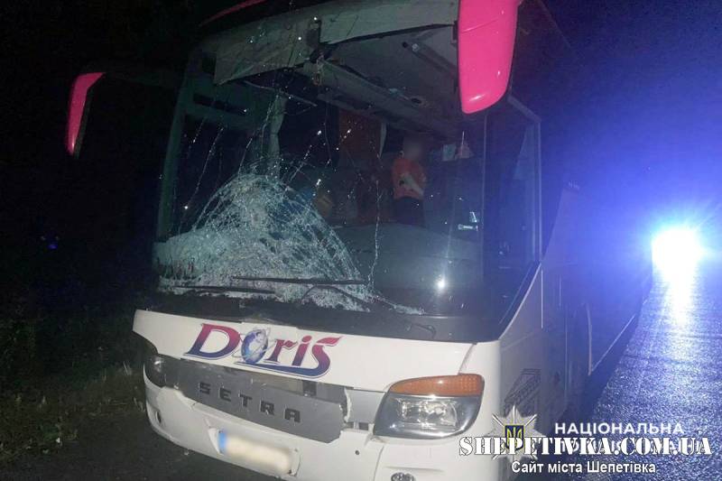 Болгарин керуючи туристичним автобусом збив насмерть мешканця Хмельниччини