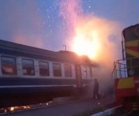 У Шепетівці дизель-поїзд влаштував "фаєр-шоу"