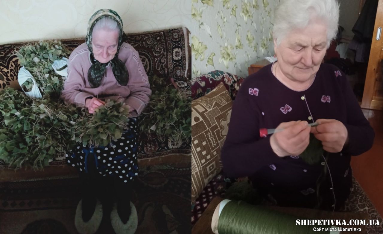 70 нашоломників для наших захисників сплели дві пенсіонерки із Шепетівщини