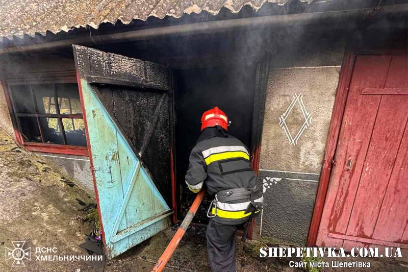 У селі Новоселиця Шепетівського району горіла господарча споруда (відео)