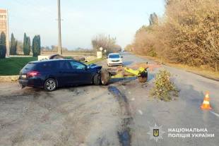 На Шепетівщині не змогли розминутись водії мінітрактора та автомобіля